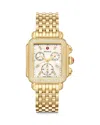 Michele Deco Stainless Steel & Diamond Dial Bracelet Watch In Gold
