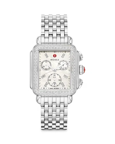 Michele Deco Chronograph, 33mm In Silver