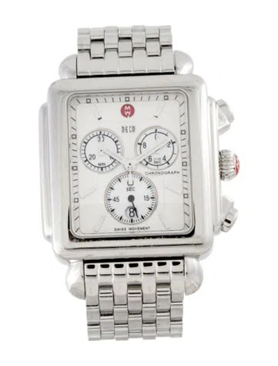Pre-owned Michele Deco Chronograph Watch, 36mm In Multicolor