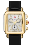Michele Deco Diamond Dial Two-tone Watch Head, 33mm X 35mm In Black