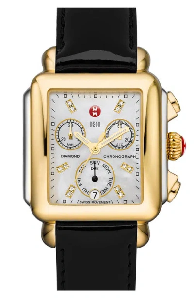 Michele Deco Diamond Dial Two-tone Watch Head, 33mm X 35mm
