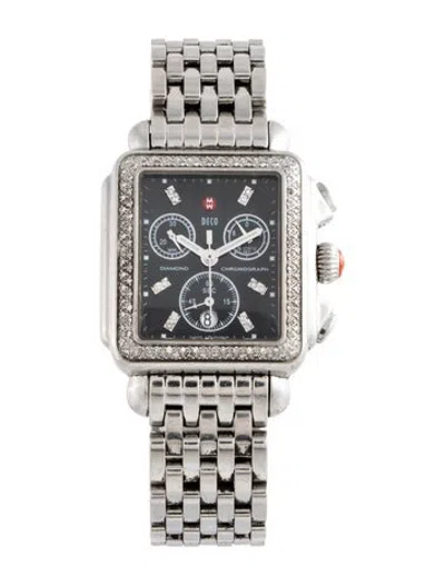Pre-owned Michele Deco Diamond Watch, 33mm In Multicolor