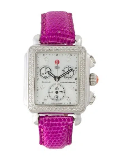 Pre-owned Michele Deco Diamond Watch In Multi