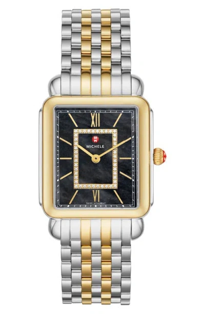 Michele Deco Ii Diamond Bracelet Watch, 32mm In Two Tone