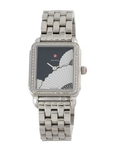 Pre-owned Michele Deco Ii Fan Watch, 27mm In Multicolor