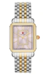 MICHELE MICHELE DECO II TWO-TONE DIAMOND BRACELET WATCH, 30MM