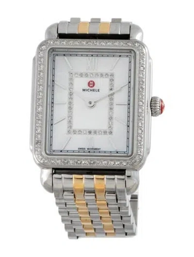 Pre-owned Michele Deco Ii Watch, 27mm In Multi