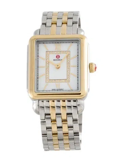 Pre-owned Michele Deco Ii Watch, 27mm In Multicolor
