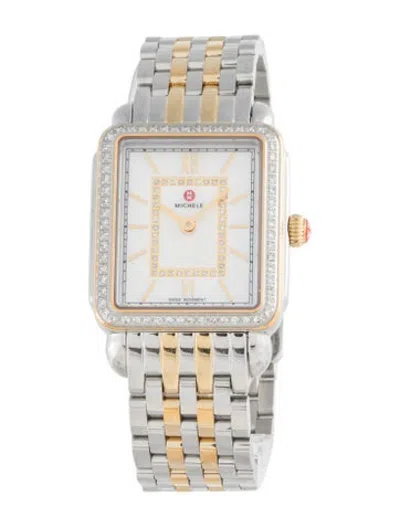 Pre-owned Michele Deco Ii Watch, 27mm In Multicolor