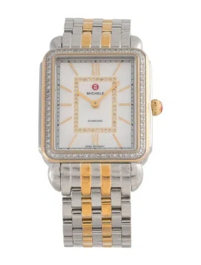 Pre-owned Michele Deco Ii Watch, 30mm In Multi