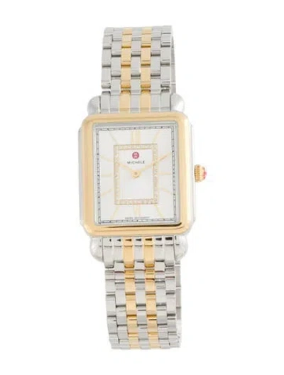 Pre-owned Michele Deco Ii Watch, 30mm In Multi