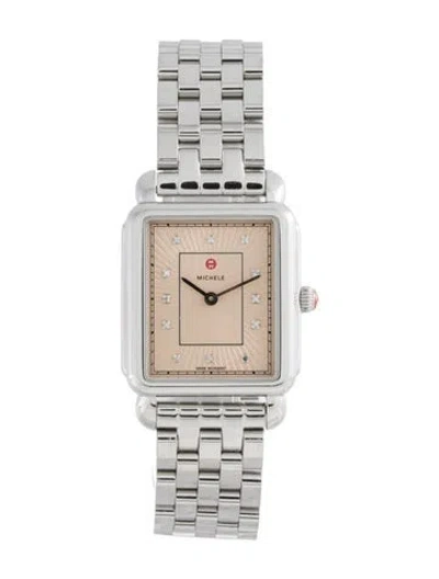 Pre-owned Michele Deco Ii Watch, 30mm In Multicolor