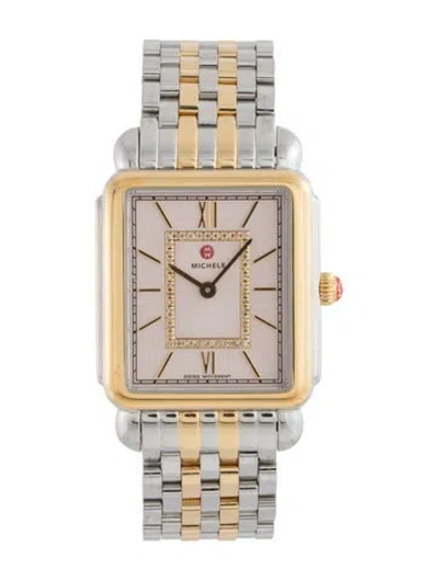 Pre-owned Michele Deco Ii Watch, 30mm In Multicolor