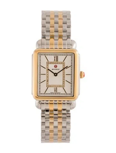 Pre-owned Michele Deco Ii Watch, 30mm In Multicolor