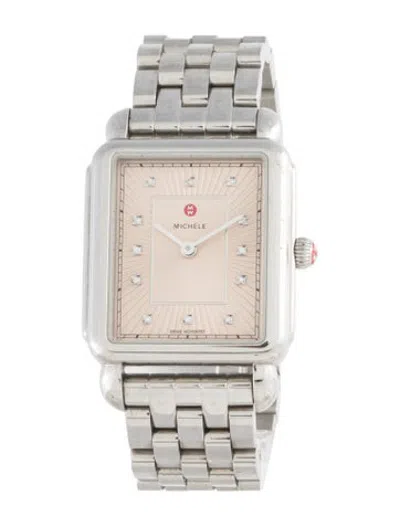 Pre-owned Michele Deco Ii Watch, 30mm In Multicolor