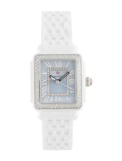 Pre-owned Michele Deco Madison Ceramic Watch, 30mm In Multi