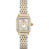 Michele Mini Deco Madison Two-tone 18k Gold Plate Diamond Bracelet Watch, 23mm X 24mm In Two Tone