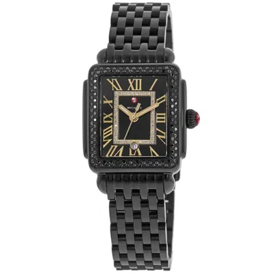 Michele Deco Madison Diamond Quartz Black Dial Steel Women's Watch Mww06g000042
