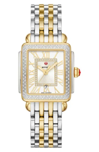 MICHELE MICHELE DECO MADISON MID DIAMOND BRACELET WATCH, 29MM X 31MM