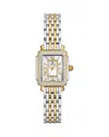 Michele Deco Madison Mid Two-tone Diamond-dial Watch In Mother Of Pearl/two Tone