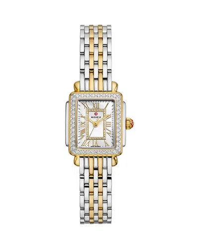 MICHELE DECO MADISON MINI TWO TONE WATCH, 23MM X 24MM