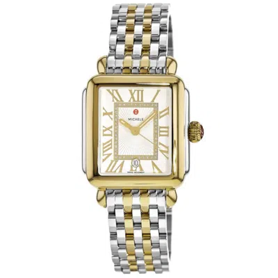 Michele Deco Madison Two Tone Women's Watch Mww06t000147 In Gold