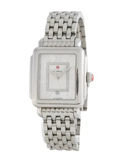 Pre-owned Michele Deco Madison Watch, 29mm In Multicolor