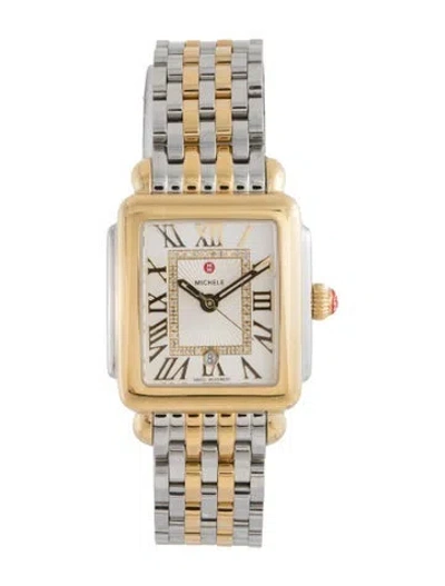 Pre-owned Michele Deco Madison Watch, 29mm In Multicolor