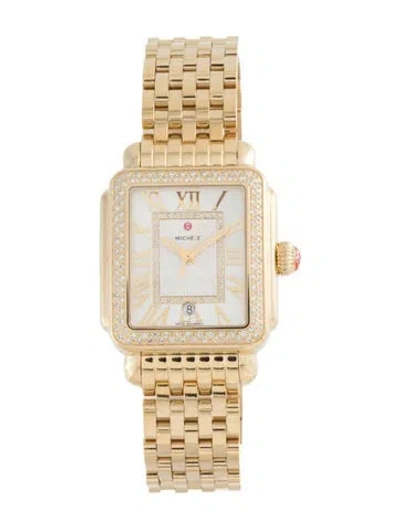 Pre-owned Michele Deco Madison Watch, 33mm In Multi