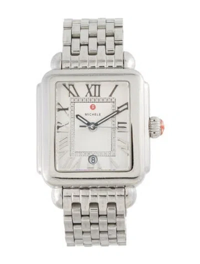 Pre-owned Michele Deco Madison Watch, 33mm In Multicolor