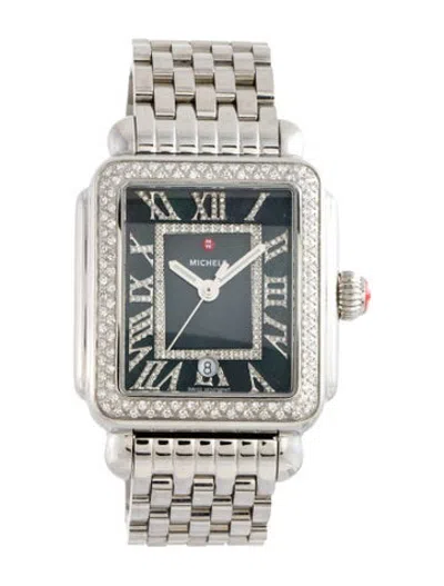 Pre-owned Michele Deco Madison Watch, 33mm In Multicolor