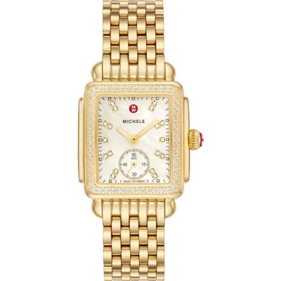 Michele Deco Mid Diamond Bracelet Watch, 29mm
