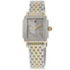 Michele Deco Mid Quartz Grey Mother Of Pearl Dial Diamond Bezel 18k Gold-plated Steel Women's Watch Mww06v00