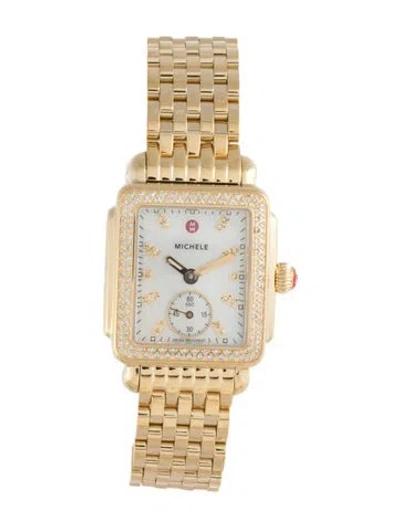 Pre-owned Michele Deco Mid Watch, 29mm In Multicolor