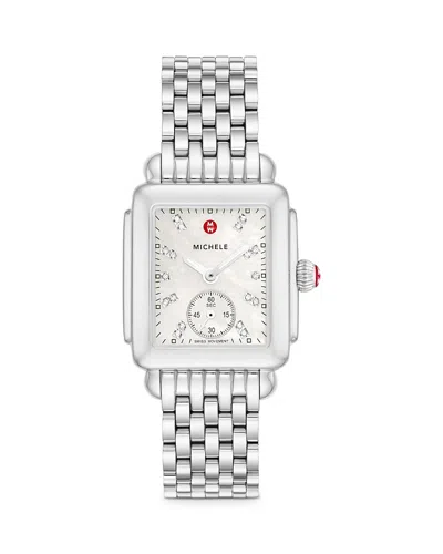 Michele Deco Mid Watch, 29mm In Silver