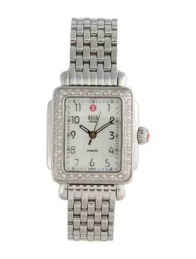 Pre-owned Michele Deco Mini Watch, 23mm In Multicolor