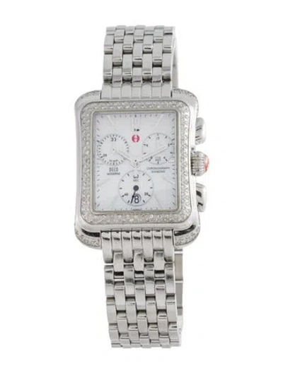 Pre-owned Michele Deco Moderne Watch, 32mm In Multicolor