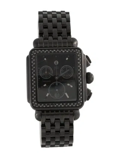 Pre-owned Michele Deco Noir Watch, 33mm In Multi