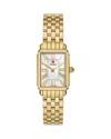 Michele Deco Park 18k Gold Plated Watch, 23mm X 29mm In White/gold
