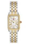 Michele Deco Park Mother-of-pearl Bracelet Watch, 23mm X 29mm In Two Tone