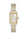 Michele Deco Park Two Tone 18k Gold Plated Watch, 23mm X 29mm In Silver/two Tone