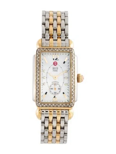 Pre-owned Michele Deco Park Watch, 27mm In Multicolor