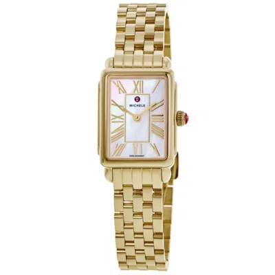 Michele Deco Park White Dial 18k Gold-plated Steel Women's Watch Mww06e000146