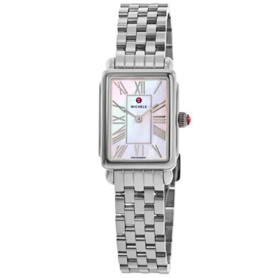Michele Deco Park White Dial Stainless Steel Women's Watch Mww06e000144 In Metallic