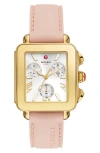Michele Deco Sport Chronograph Silicone Strap Watch, 34mm X 36mm