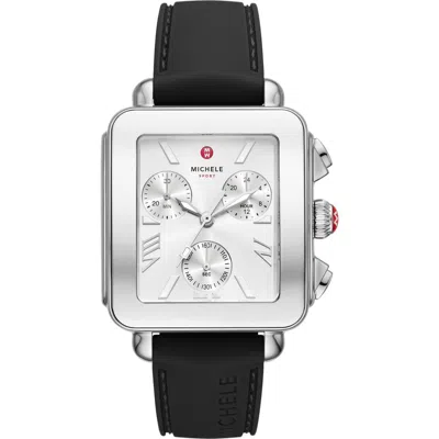 Michele Deco Sport Chronograph Silicone Strap Watch, 36mm