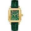 Michele Deco Sport Leather Strap Watch, 29mm X 31mm In Green