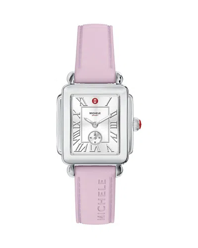 Michele Deco Sport Mid Watch, 29mm X 31mm In Pink