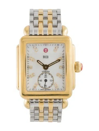 Pre-owned Michele Deco Watch, 29mm In Multicolor