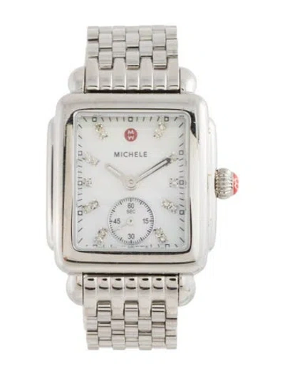 Pre-owned Michele Deco Watch, 29mm In Multicolor
